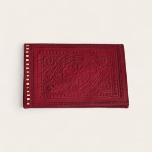 Handcrafted Moroccan Red Leather Tooled Wallet
